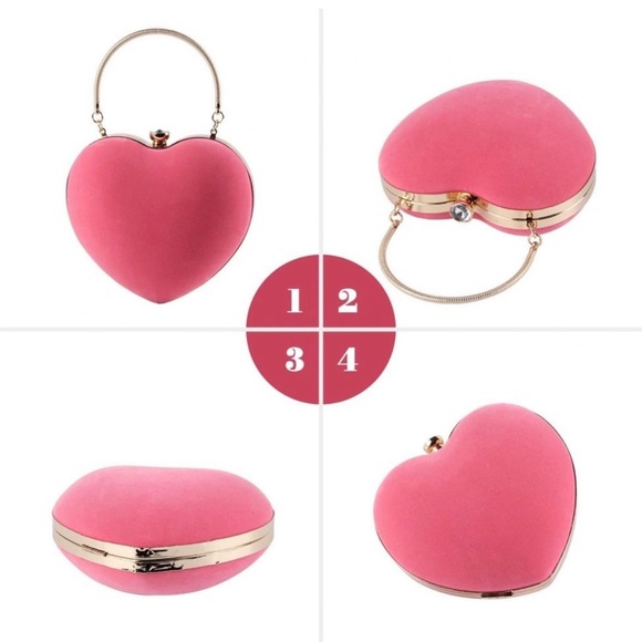 Pink Heart shaped Purse handbag - Picture 4 of 16